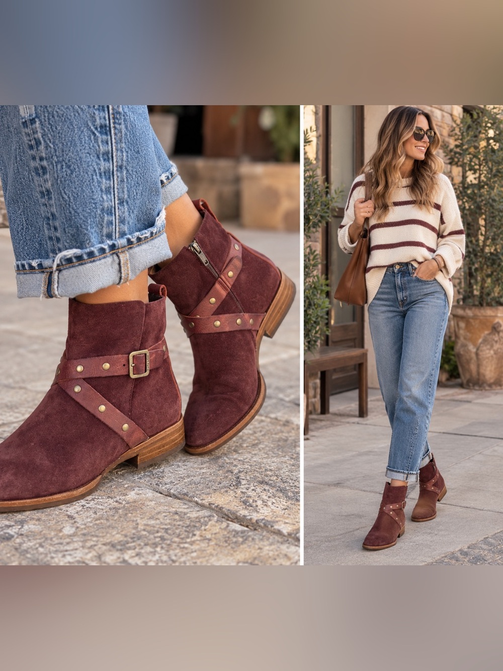 Kork-Ease Kenai Boots leather ankle boots burgundy 6.5 NEW